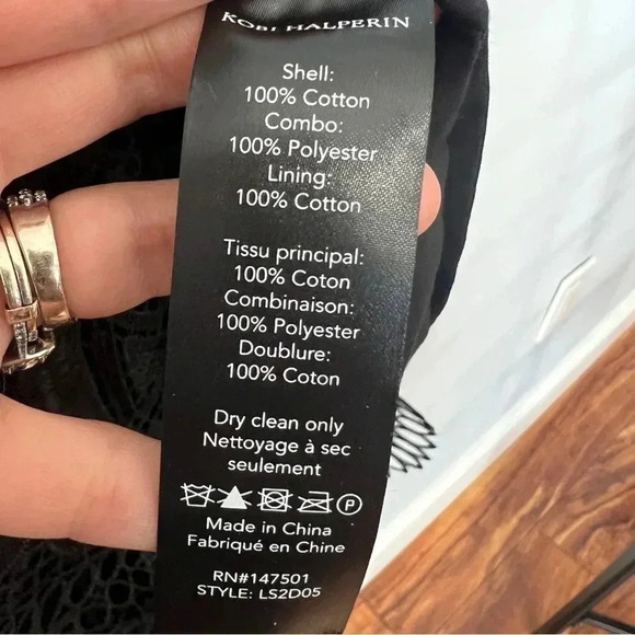 Kobi Halperin "Vivianne" embroidered midi dress scalloped lace hem Sz M - Picture 10 of 10